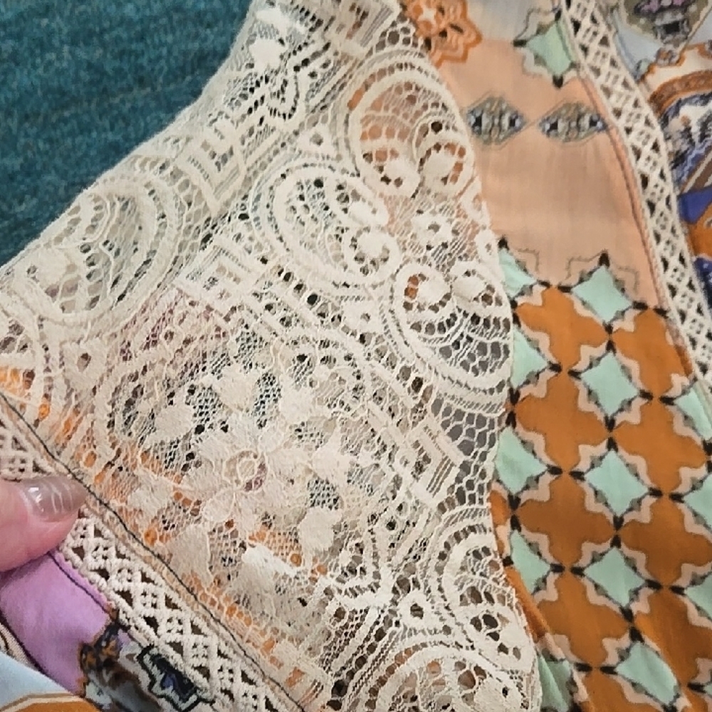 Democracy Multicolor Patchwork Blouse - image 4